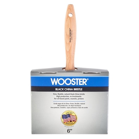 Wooster 6" Block Black China Bristle, Paint Brush, Polyfoam Handle Handle 0Z15190060